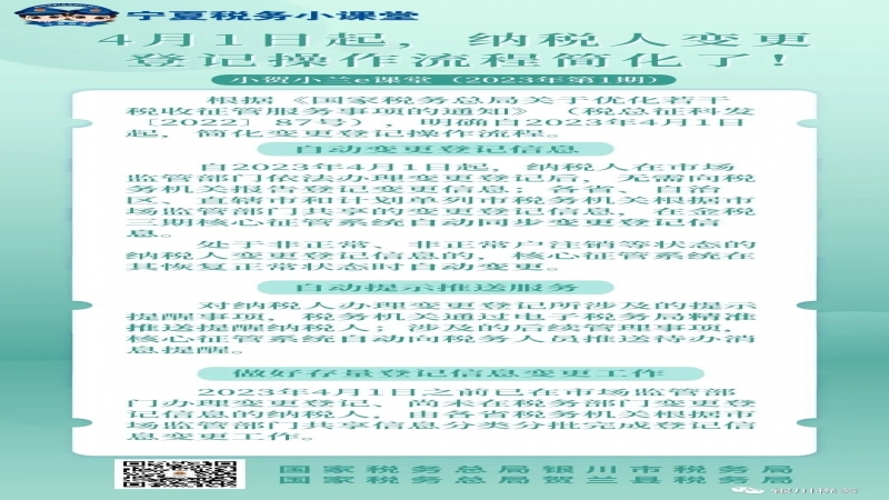 【稅務(wù)課堂】4月1日起，納稅人變更登記操作流程簡化了！